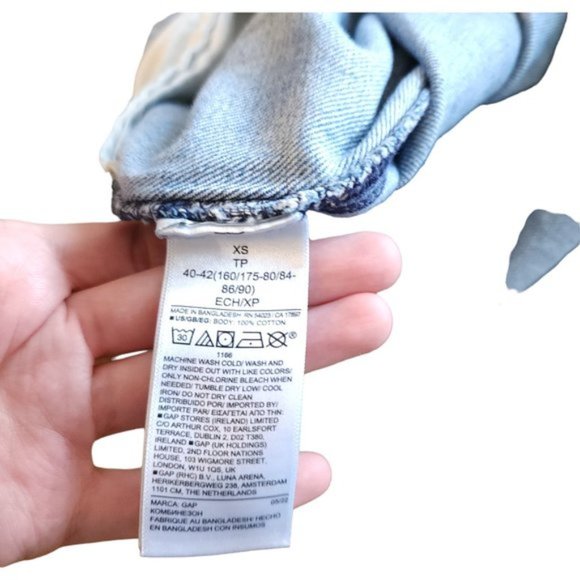 GAP blue slouchy distressed overall - Picture 7 of 7